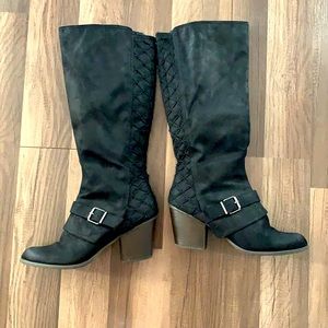 Fergalicious black knee high boots size 10
